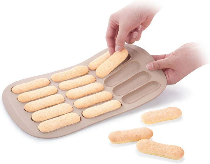 Tescoma Backform für Löffelbiskuits, Éclair Form, aus hitzebeständigem Silikon, Löffelbiskuits