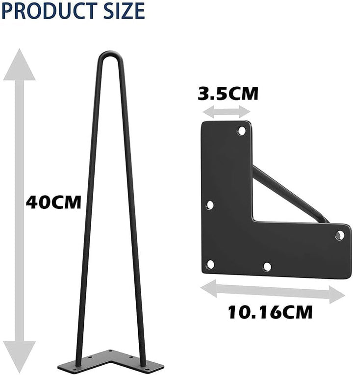 WINSOON 4er Set Haarnadel Tischbeine 40cm Metall Hairpin Legs DIY Tischbeine Möbelfüsse Tischkufen a