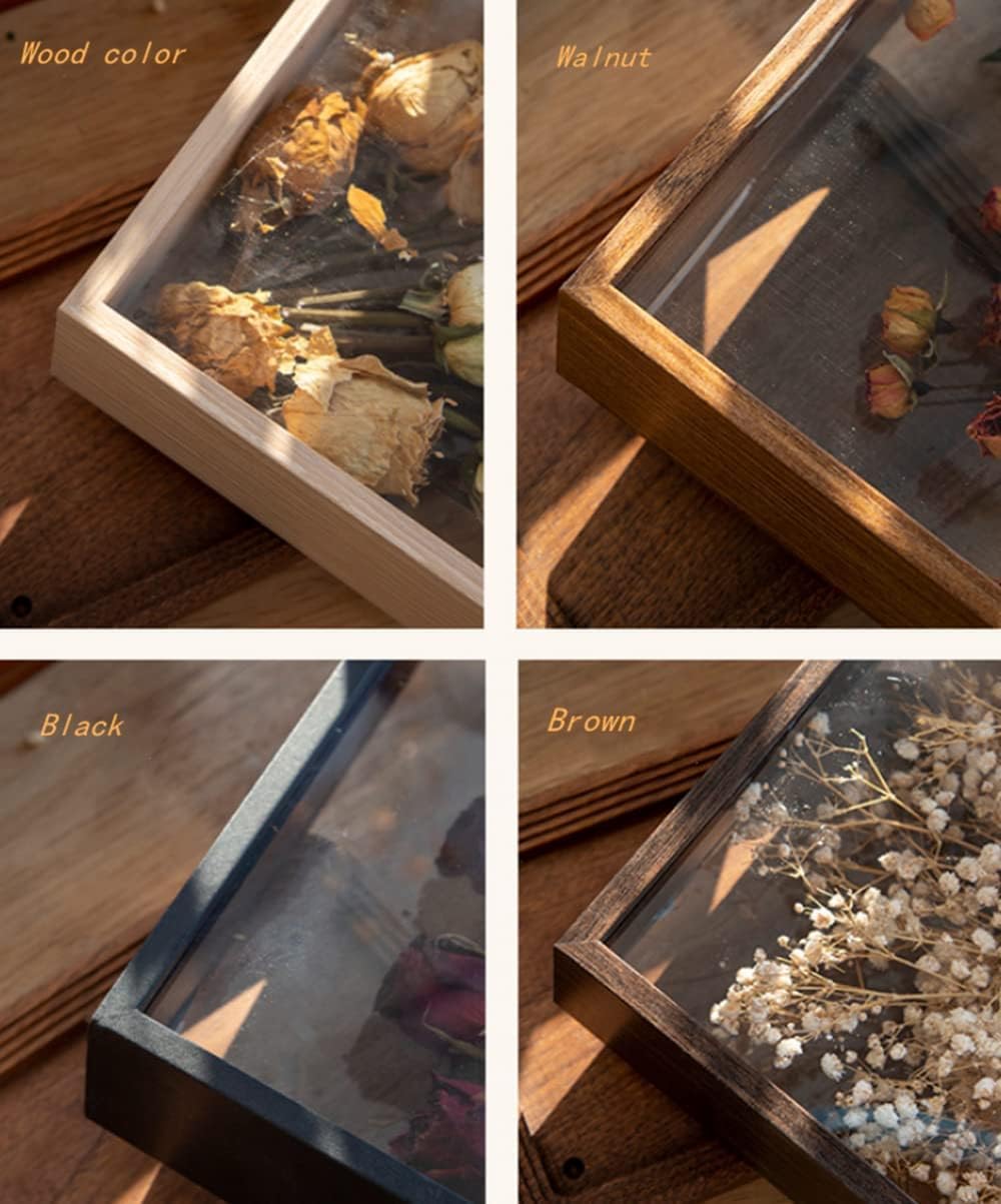 JOSON Bilderrahmen aus Holz, getrocknete Blumen, dekorativ, schwimmend, braun, 20,3 x 25,4 cm, Braun