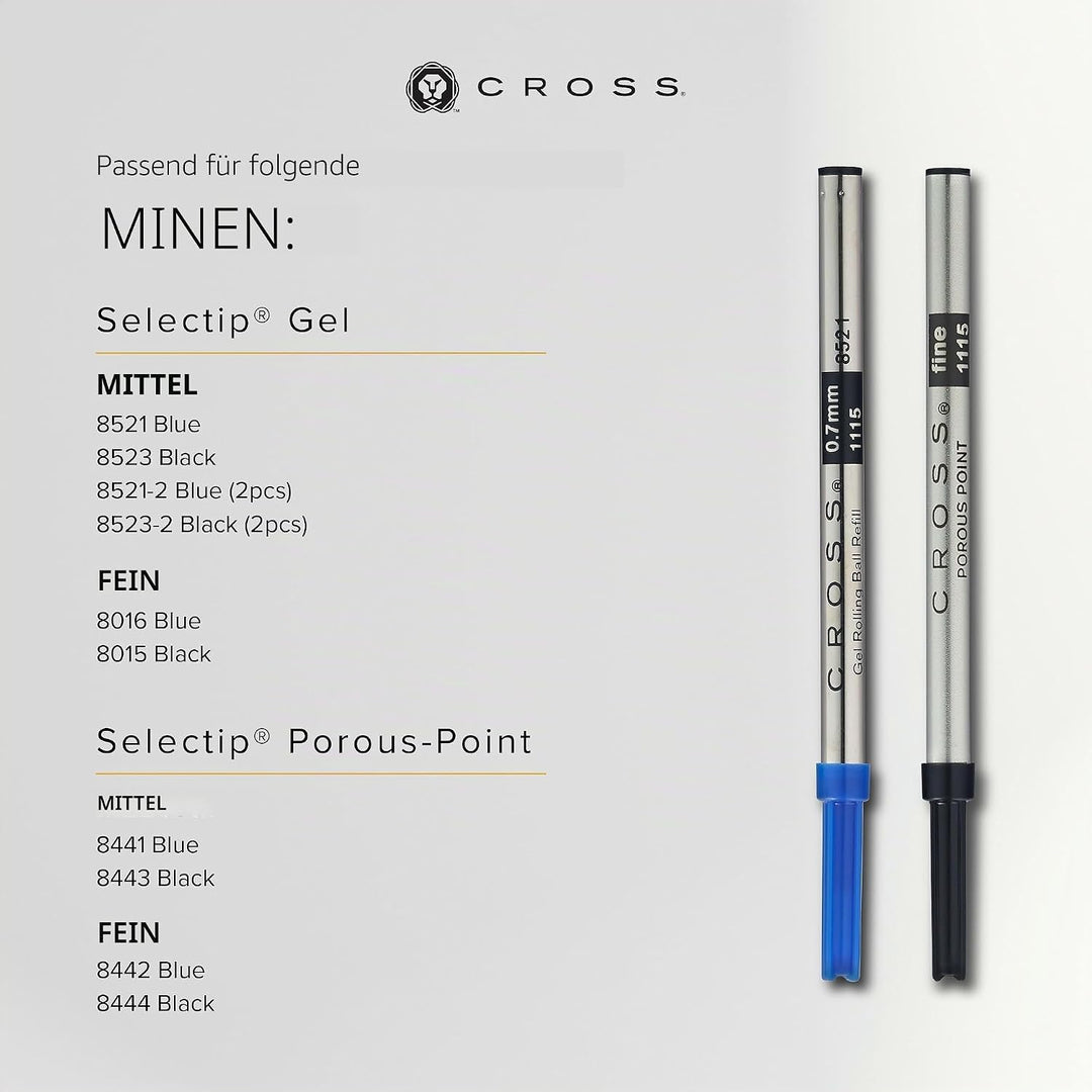Cross Bailey Rollerball Selectip Pen (Schreibfarbe schwarz, Strichstärke M, in Premium Geschenkbox)