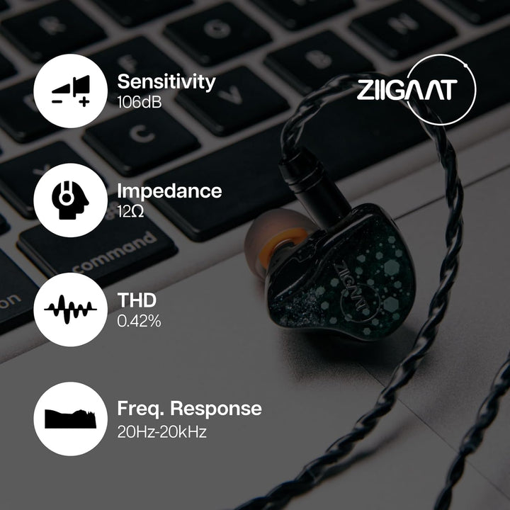 LINSOUL ZiiGaat Arcanis In-Ear-Monitor, Professioneller 2DD+5BA Hybrid IEM Earphone, Gaming -Ohrhöre