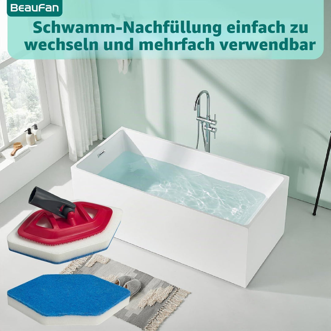 6 Pack Bad und Wanne Mop Nachfüllungen Ersatz Kompatibel mit Vileda Bath Magic Bad Multi-Oberflächen