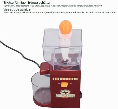 TOPINCN Elektrischer Erdnussbutter-Maker für Selbstgemachte Nussbutter mit Rutschfester Silikonbasis