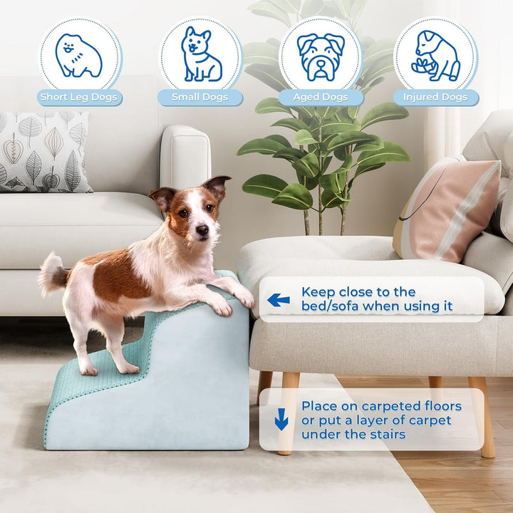 Hundetreppe für kleine Hunde, 2 Stufen 30cm Hoch Haustiertreppe, Waschbar rutschfest, Katzentreppe f