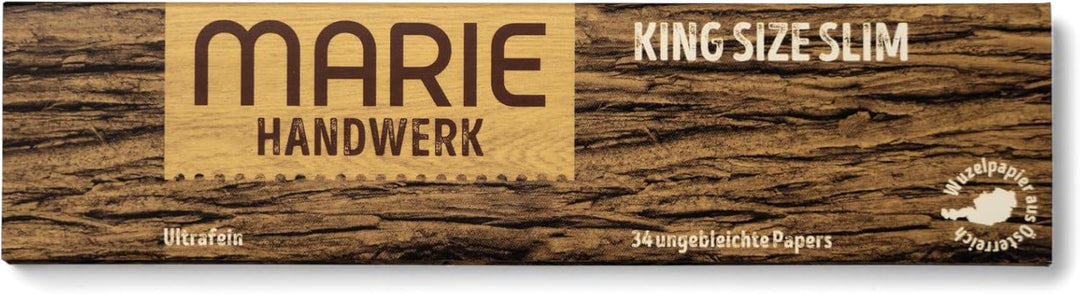 MARIE® HANDWERK King Size Slim 25 Büchel á 34 Blatt | Ungebleichte Long Papers mit Magnetverschluss