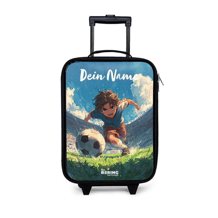 NoBoringSuitcases© Kinderkoffer Klein Personalisiert mit Name Reisekoffer Stadion - Fussball Mit Nam