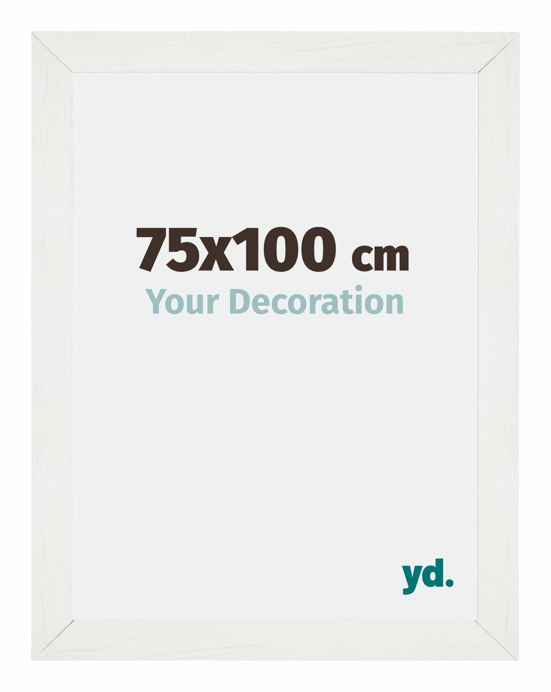 yd. Your Decoration - Bilderrahmen 75x100 cm - Weiss Gemasert - Bilderrahmen aus MDF mit Acrylglas -