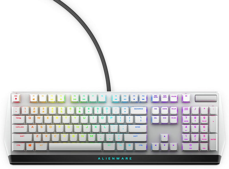 Dell Alienware 510K Low-Profile RGB Mechanical Gaming Keyboard - AW510K (Lunar Light), Weiss Single,