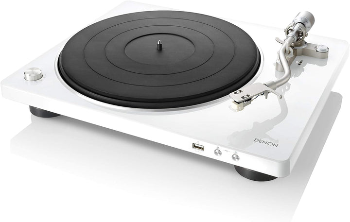 Denon DP450USBBKEM Plattenspieler (USB Aufnahme, Riemenantrieb, Tonarmlift, eingebauter Vorverstärke