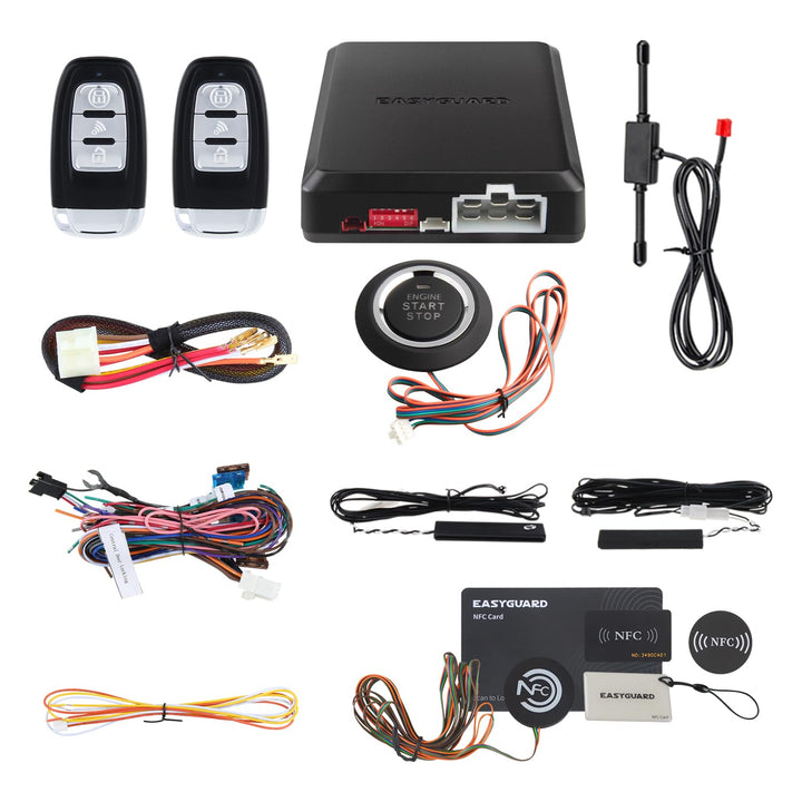 EasyGuard Smart RFID PKE Auto Alarm System Passive Keyless Entry Auto Engine Start Push Button Start