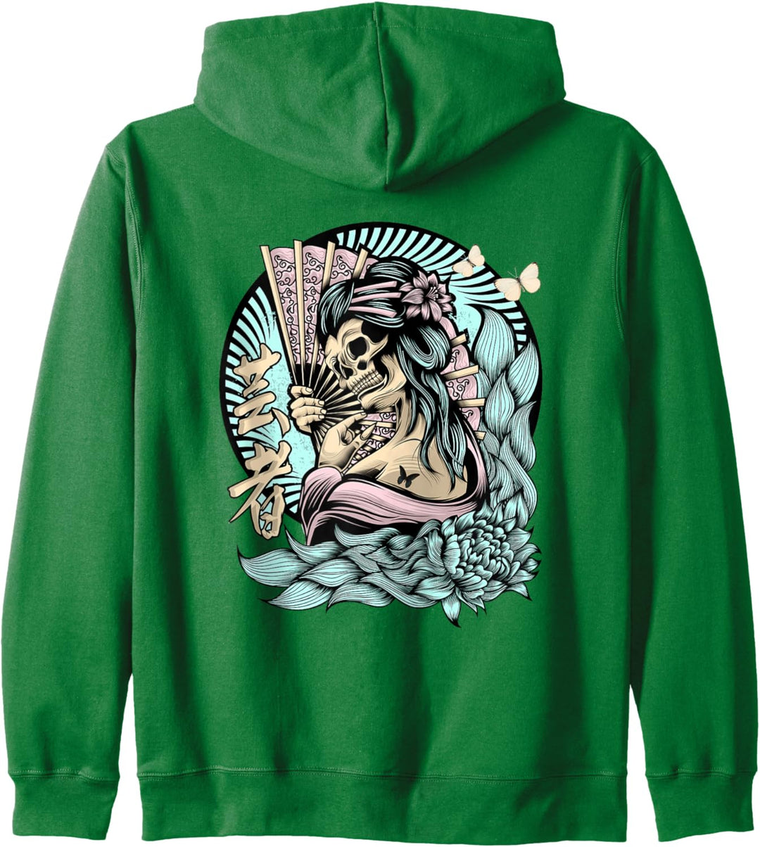 Pastell-Anime-Skelett-Mädchen, japanische detaillierte Illustration Kapuzenjacke