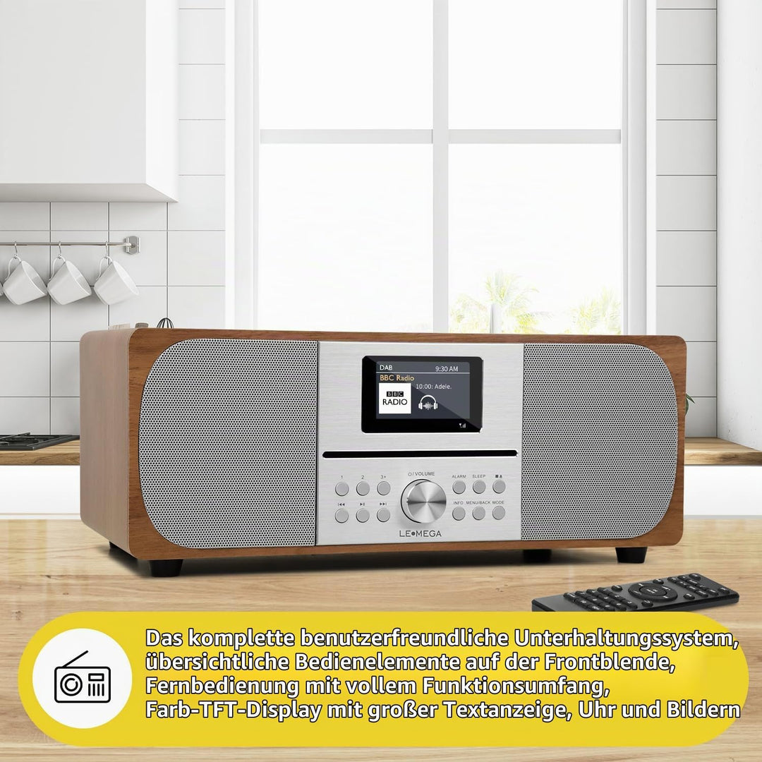 Stereo Digitalradio CD-Player | HiFi-System | DAB+, USB MP3, Bluetooth5.3, UKW | Leistungsstarkes St