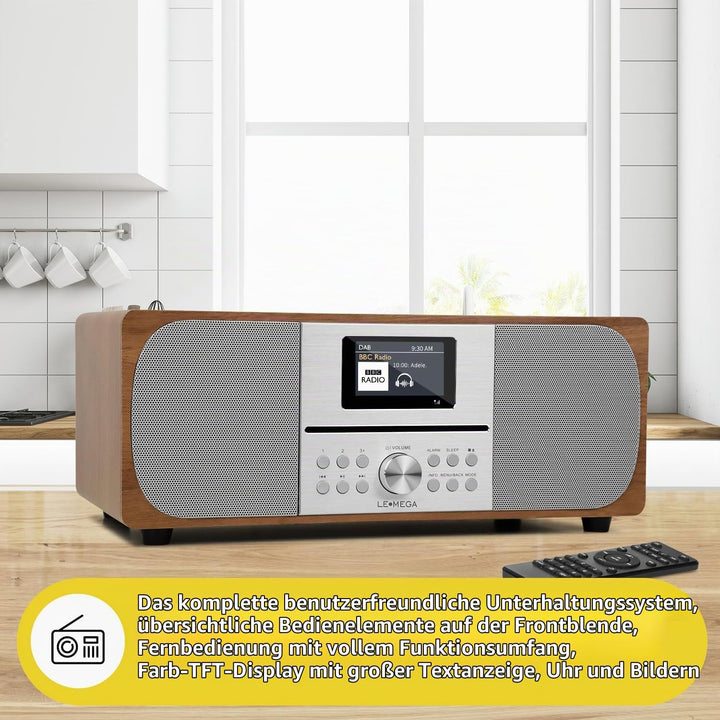 Stereo Digitalradio CD-Player | HiFi-System | DAB+, USB MP3, Bluetooth5.3, UKW | Leistungsstarkes St