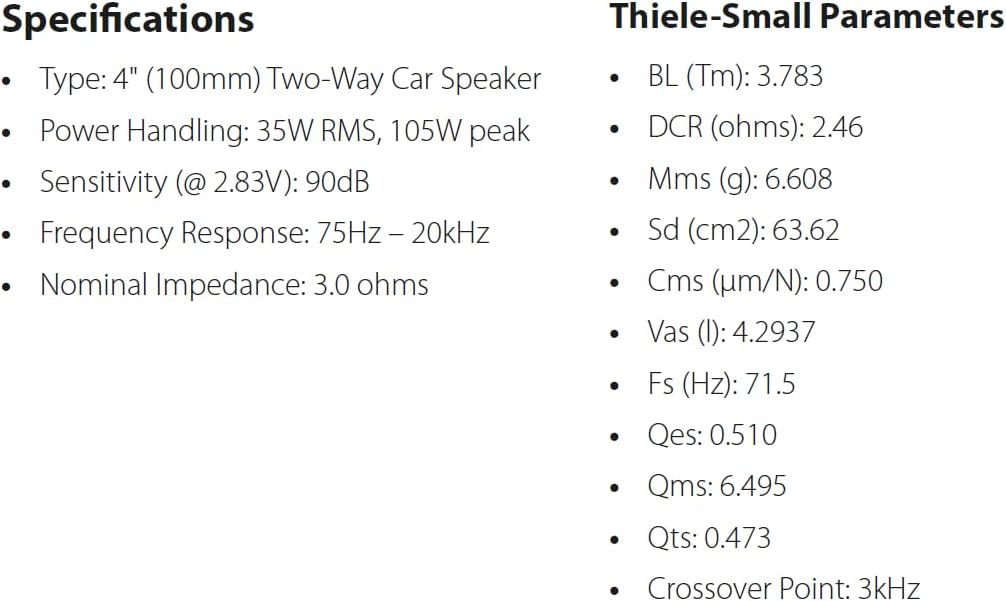 JBL Club Gen3 44F 4.0'' (10cm) Lautsprechersatz Koaxial
