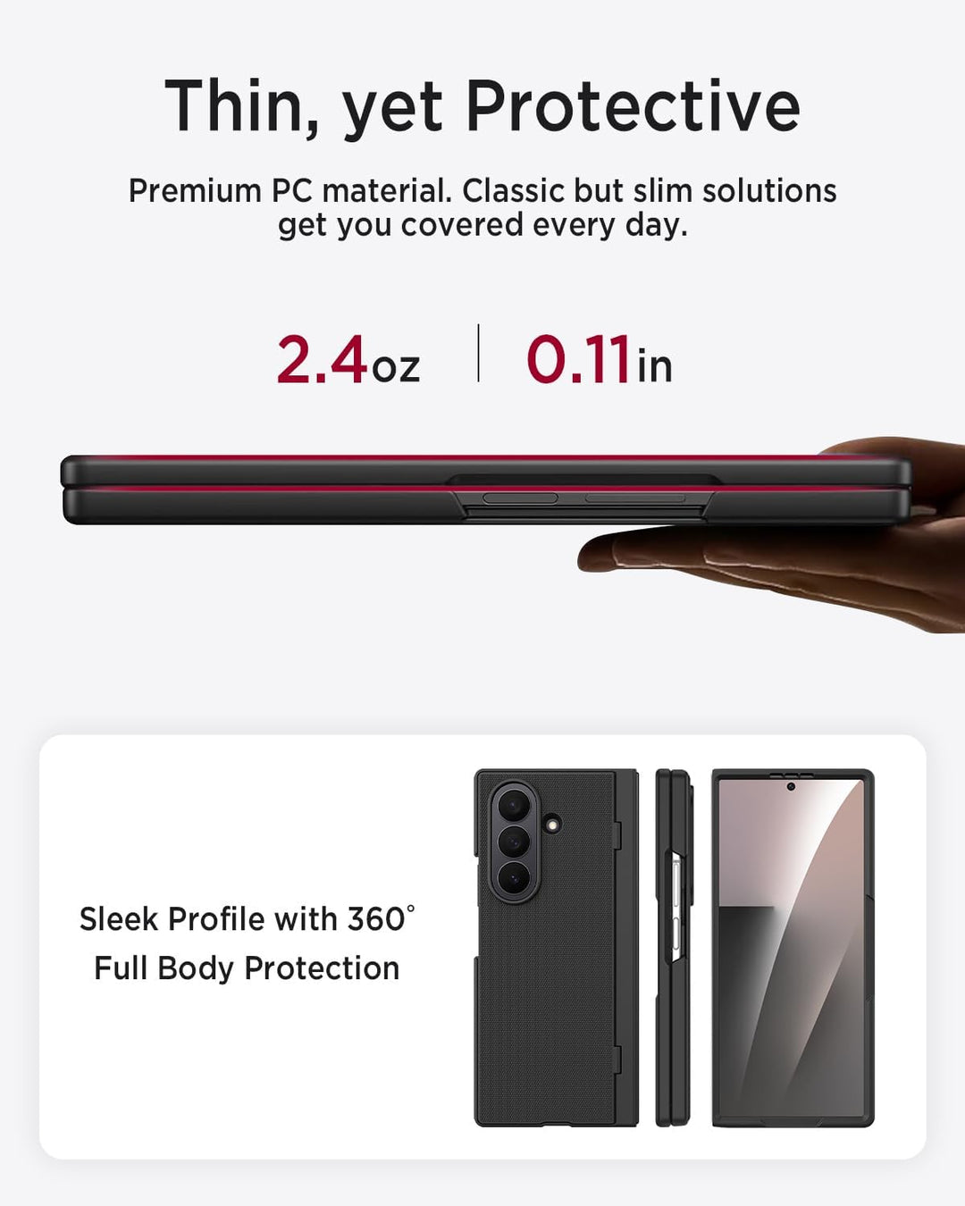 Miimall Handyhülle Kompatibel mit Samsung Galaxy Z Fold 7 Hülle mit Ständer, [HD Displayschutz] Ultr