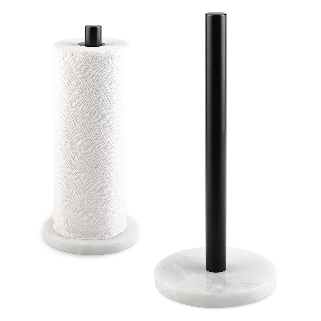 Afrikanischer Küchenrollenhalter Marmor Stehend für die Arbeitsplatte, Metallstange, 15 cm hoher Pap
