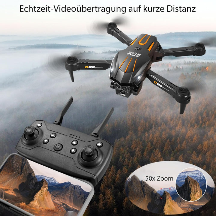 Drohne mit Kamera 4K, Faltbare Mini Drohne mit kameraür Anfänger, Dual-Kameras, 2 Akkus für längere