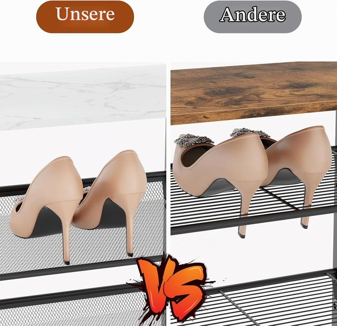 Huhote Schuhregal 5 Ebenen, Schuhständer Metall, Schuhregal Klein, Schuhablage, Schuhaufbewahrung, S