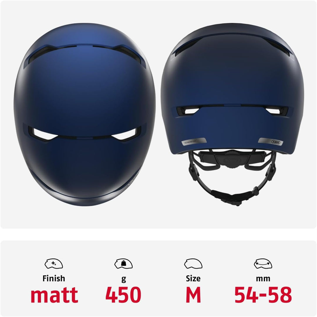 ABUS Stadthelm Scraper 3.0 - Robuster Hartschalen-Fahrradhelm M (54-58 cm) Blau (ultra blue), M (54