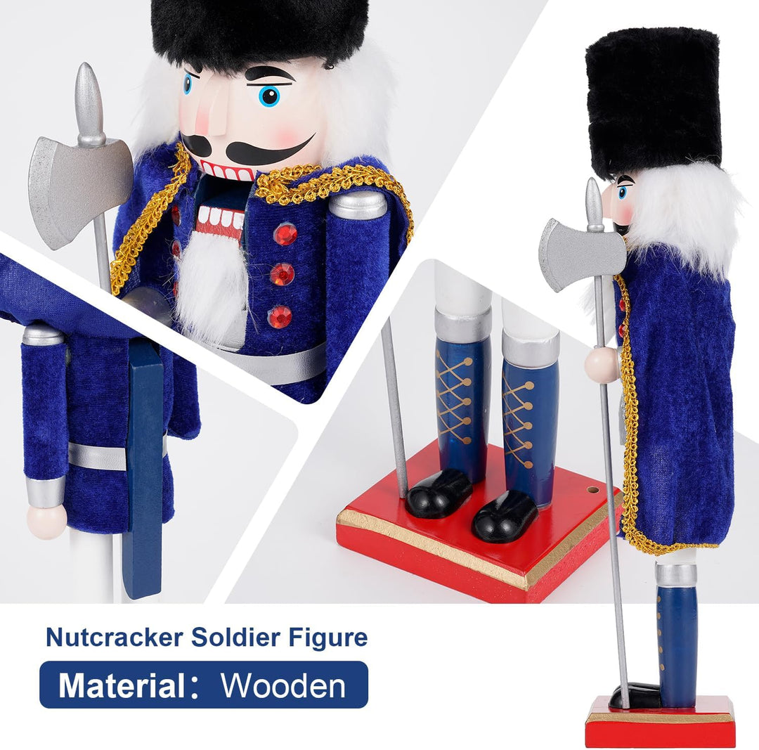 COMBIUBIU 38 cm Nussknacker Figuren Holz Nussknacker Soldaten,Traditionelle Weihnachten Nussknacker