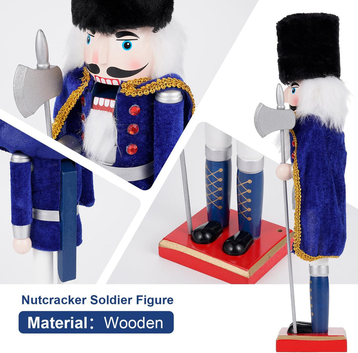 COMBIUBIU 38 cm Nussknacker Figuren Holz Nussknacker Soldaten,Traditionelle Weihnachten Nussknacker