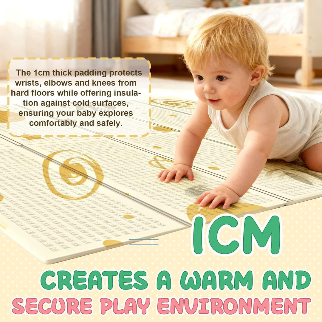 Soontrans Krabbelmatte Baby, Spielmatte Baby Faltbar, 180x120x1cm, Play Mat for Babies Doppelseitige