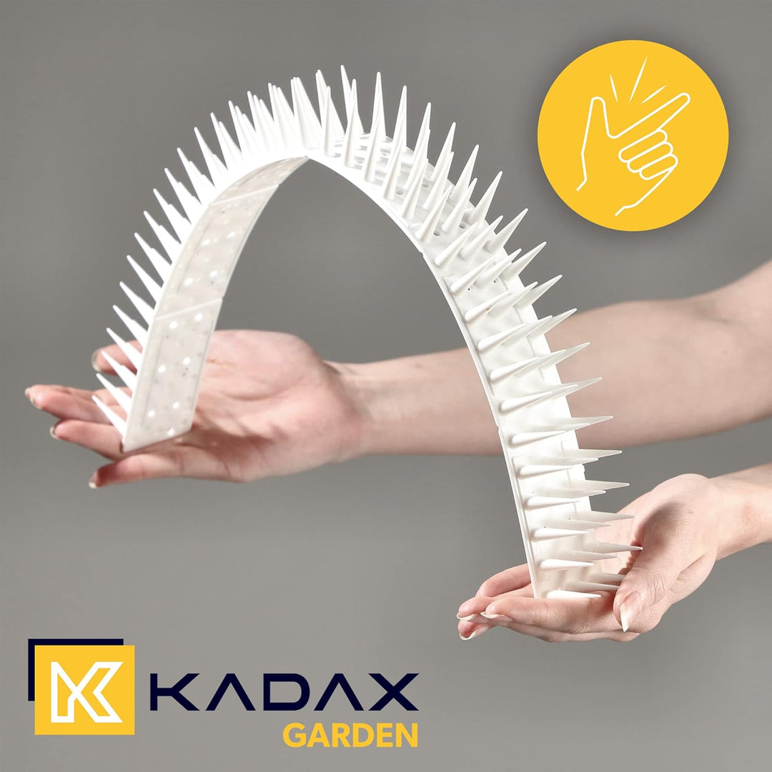 KADAX 12er Set Vogelabwehr Spikes, Kunststoff, 51x4x3,5 cm, 3-reihig, für Tauben, Katzen, Marder, Za