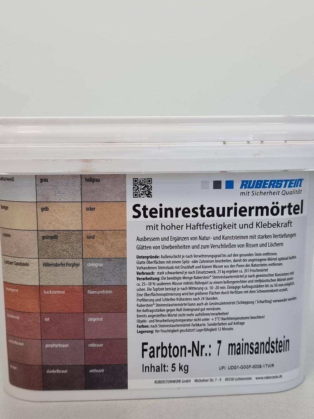 Steinrestauriermörtel/Reparaturmörtel/Mörtel für Sandstein 5 kg im Eimer (mainsandstein)