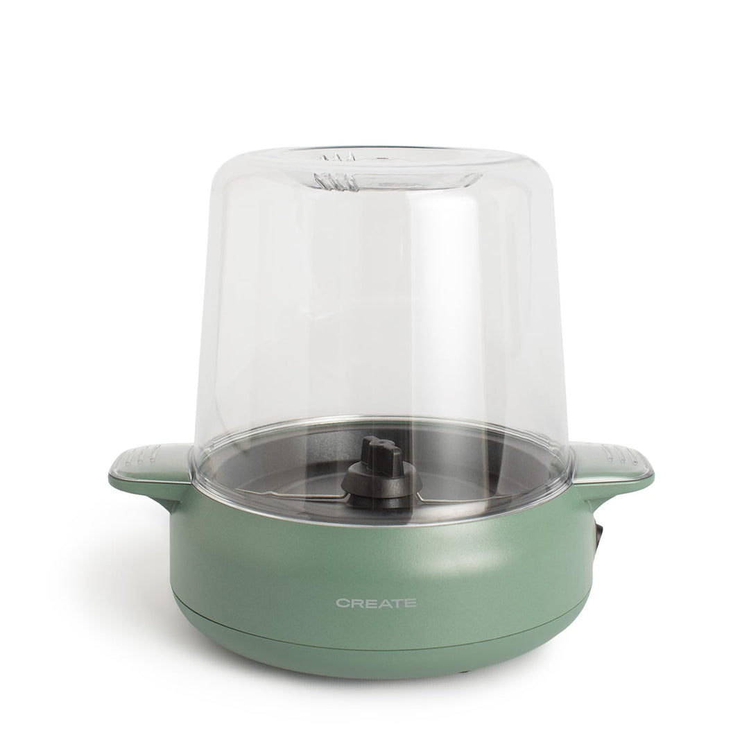 CREATE/POPCORN MAKER STUDIO/Popcornmaschine mit Butterschmelzer Salbeigrün/einfache Bedienung, bis z