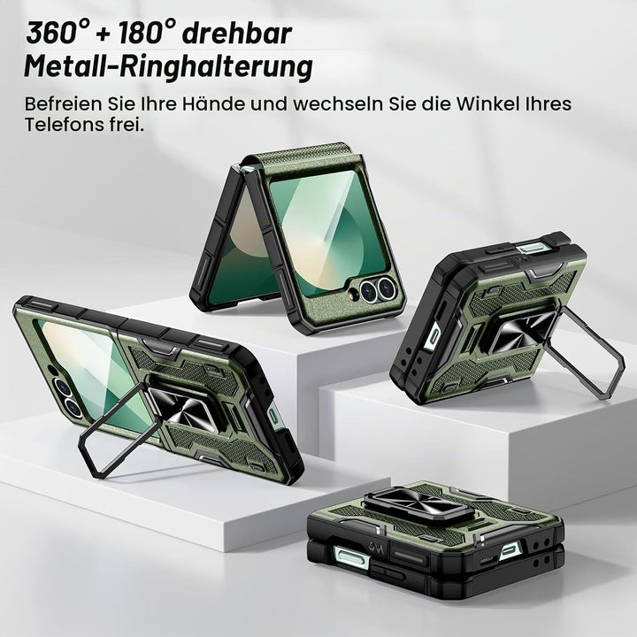 Doeshine Samsung Galaxy Z Flip 6/7 FE Hülle [Not für Flip 7] mit Ständer &amp; Kameraschutz, Ganzkörper