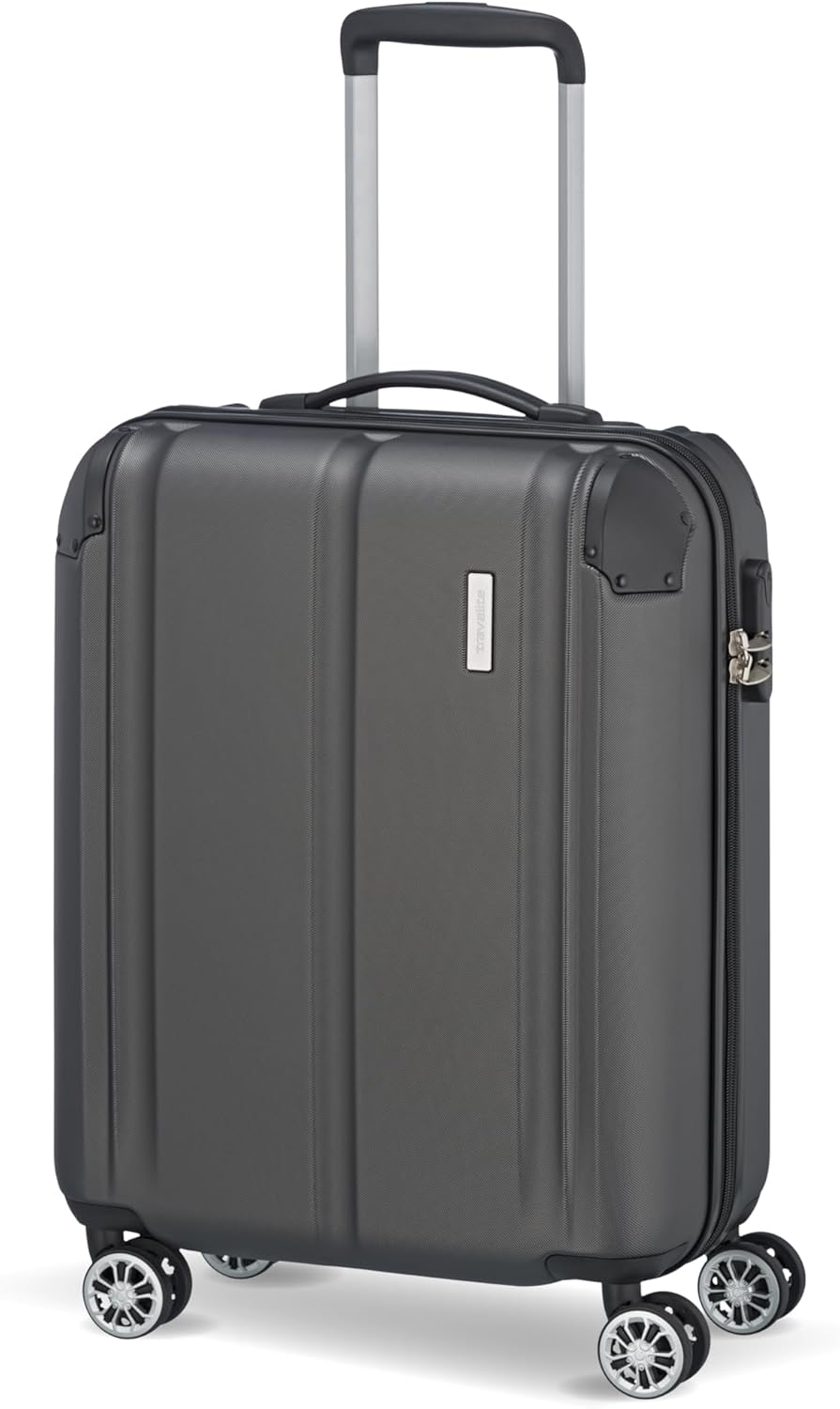 travelite 4-Rad Handgepäck Koffer erfüllt IATA Bordgepäckmass, Gepäck Serie CITY: Robuster Hartschal