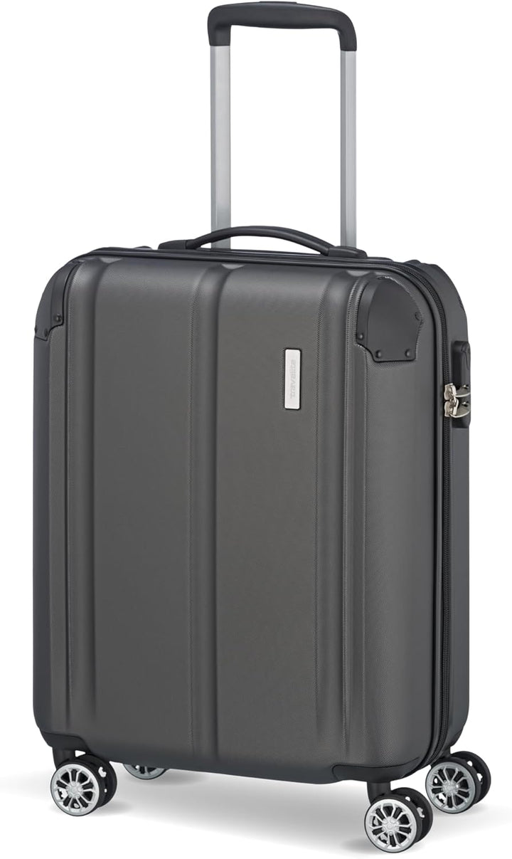 travelite 4-Rad Handgepäck Koffer erfüllt IATA Bordgepäckmass, Gepäck Serie CITY: Robuster Hartschal