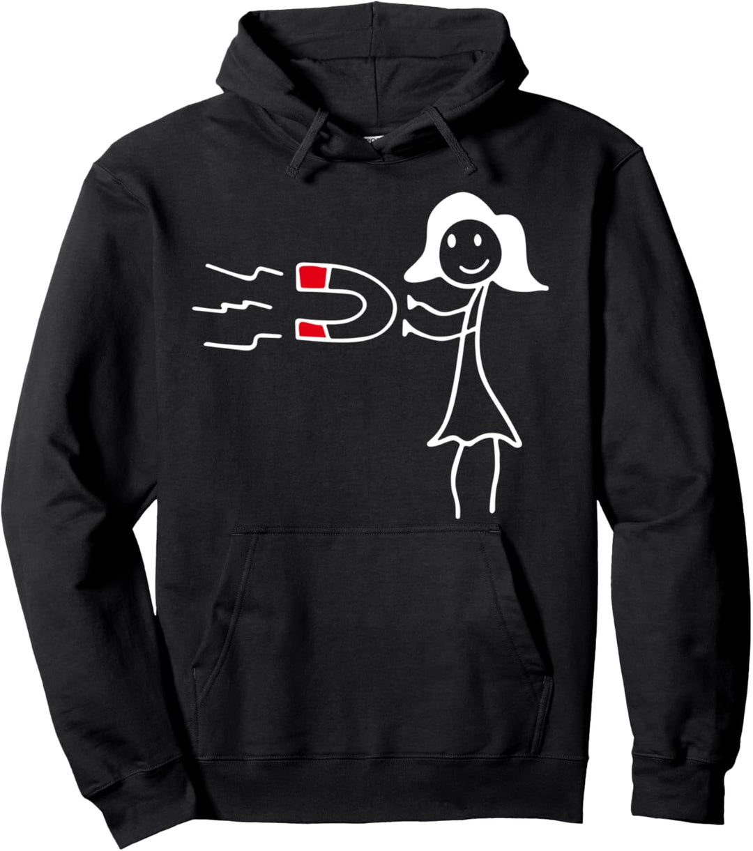 Couple Magnet Heart Matching Valentine's Day Pullover Hoodie