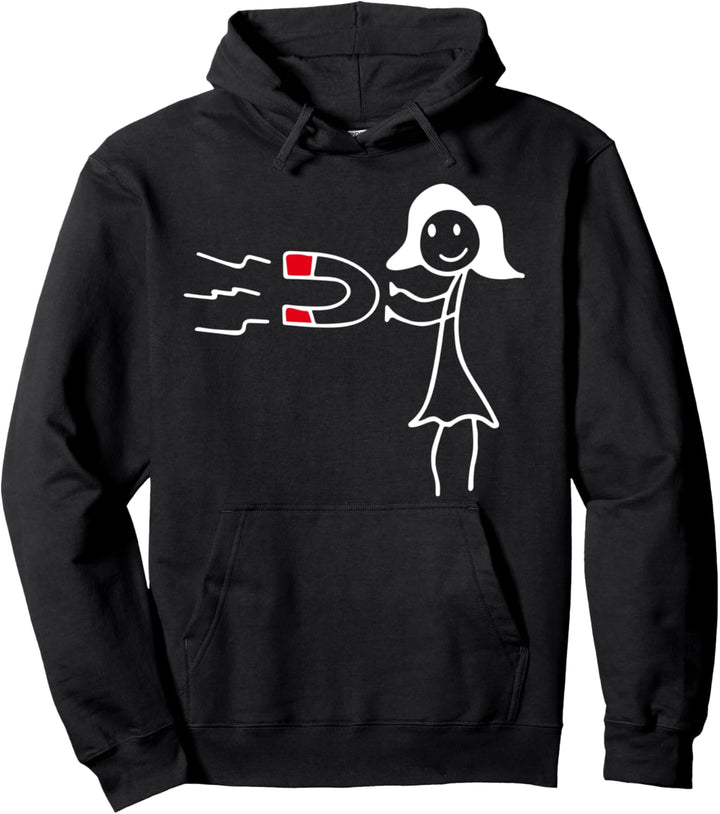 Couple Magnet Heart Matching Valentine's Day Pullover Hoodie