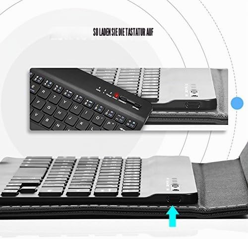 Topiky Telefon Universal Wireless Bluetooth Tastatur, Flip Magnetic Leather Travel Tragetasche mit S