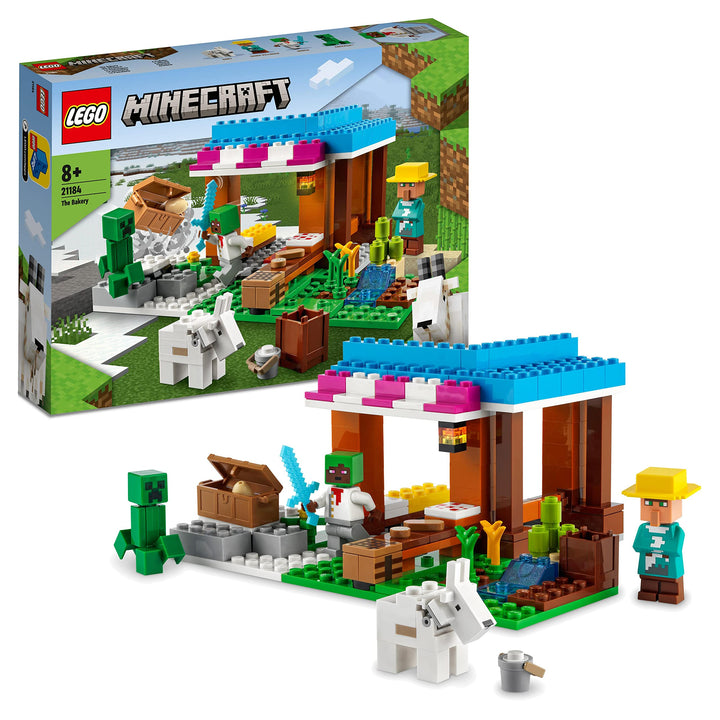 LEGO 21184 Minecraft Die Bäckerei modulares Spielzeug-Set mit Creeper- und Ziege-Figur, Konstruktion