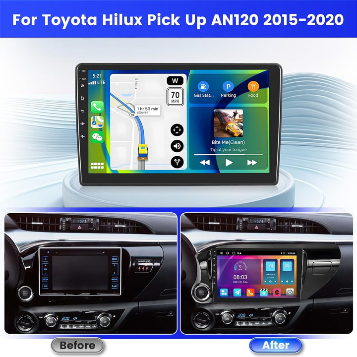 Radio für Toyota Hilux Pick Up AN120 2015-2020 Android 15 2+64G mit Wireless CarPlay Android Auto, 1