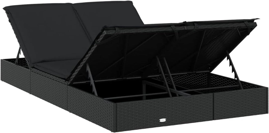 Festnight Poly Rattan Doppelliege Sonnenliege für 2 Personen Gartenliege 2 Personen Doppelliege Outd