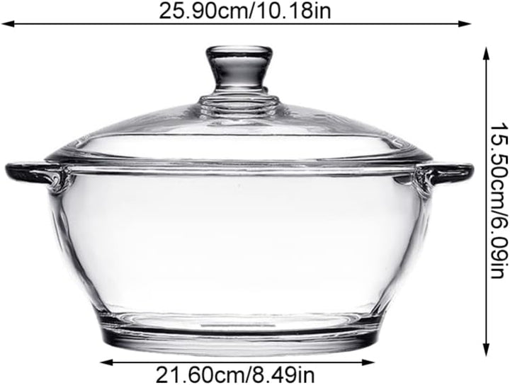 GANAZONO Glastopf Kochen Glas-Kochgeschirr Suppenterrine Aus Borosilikatglas Widerstandsfähiger Nude