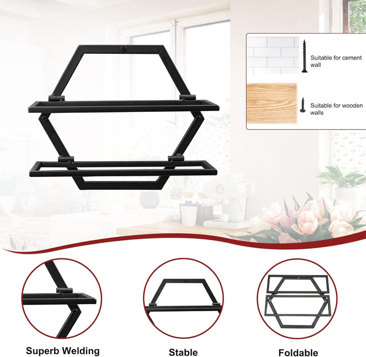 Giyiprpi Metall Wandmontierter Weinhalter Stemware Glass Rack, 2Pcs Hängendes Glas Weinregal Wandbeh