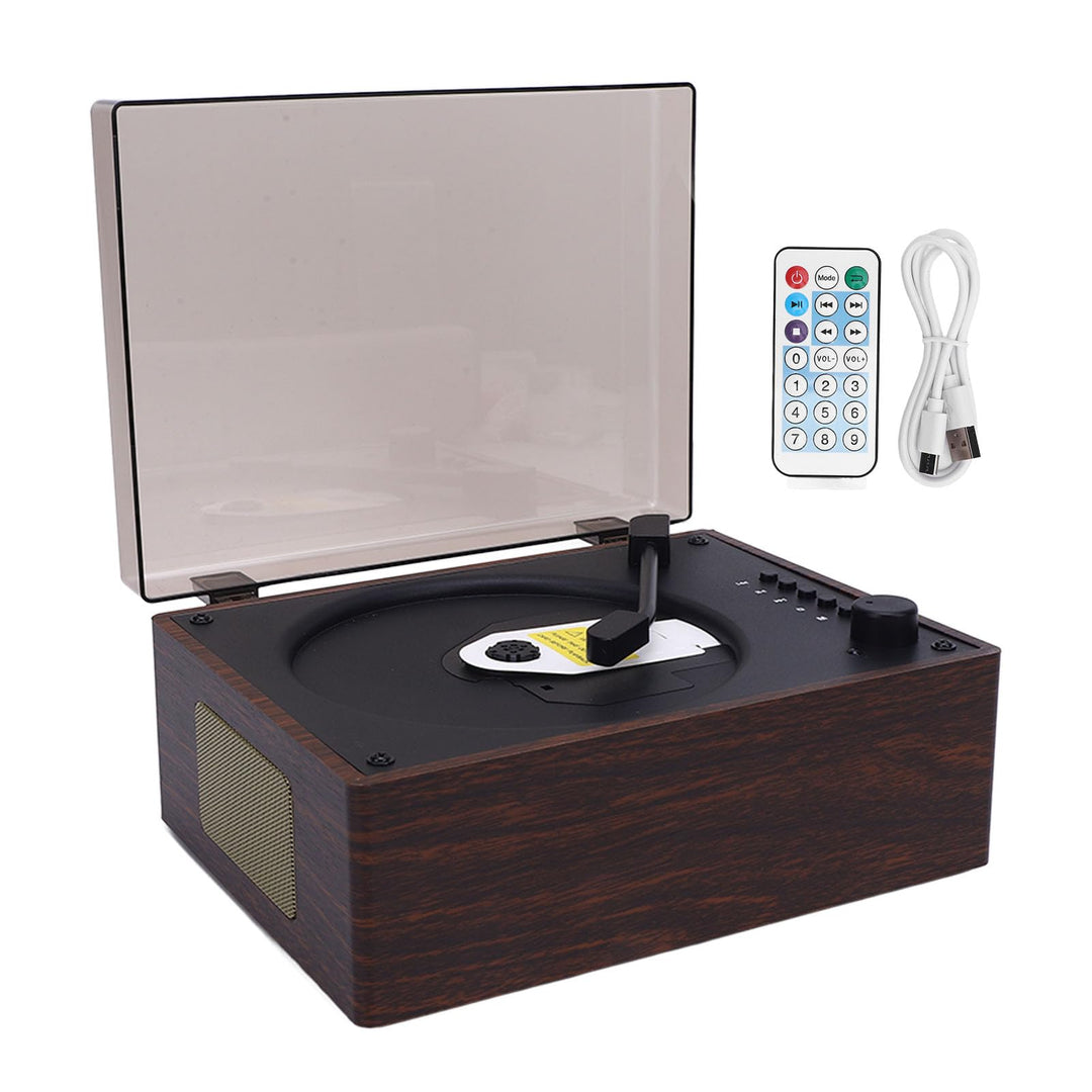 Tragbarer Bluetooth CD Player mit Fernbedienung Retro HiFi-Sound-Lautsprecher Unterstützt CD AUX USB