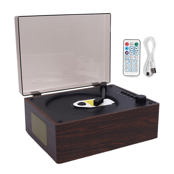 Tragbarer Bluetooth CD Player mit Fernbedienung Retro HiFi-Sound-Lautsprecher Unterstützt CD AUX USB