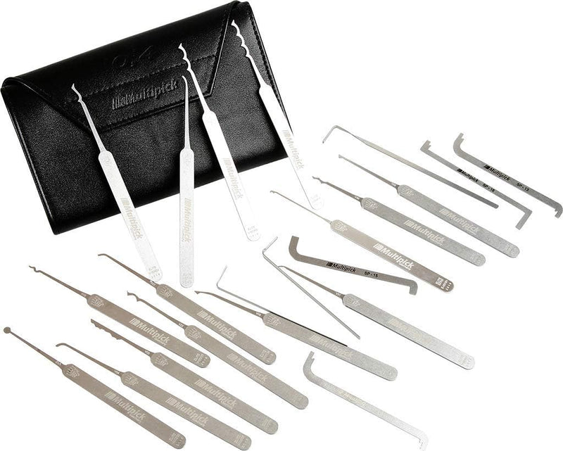 Multipick Profi Dietrich Set ELITE 23 - Lockpicking Set 23 Teile - 0.4 mm Lock Pick Klingendicke aus