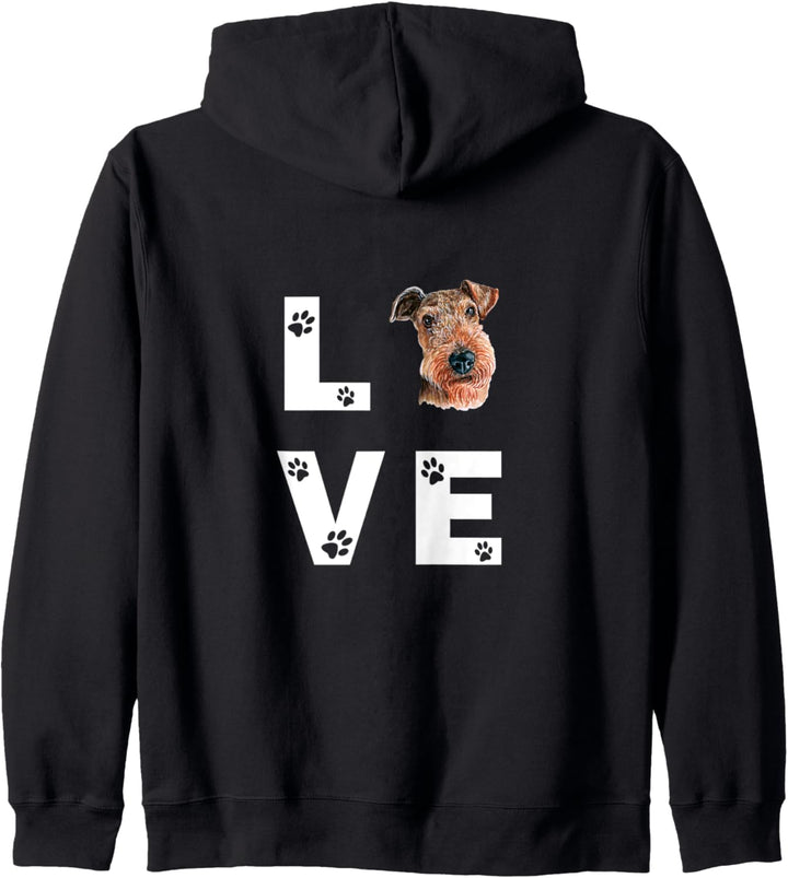 AIREDALE TERRIER Hund Love Hundebesitzer Geschenk Kapuzenjacke