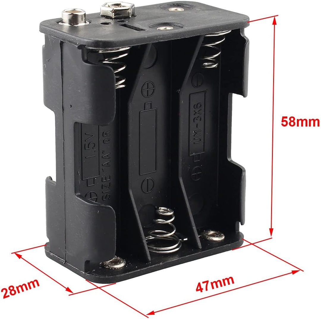 5 Stück 6 x 1,5 V AA Batteriehalter Etui 9V 6 Steckplätze Kunststoff Batterie Aufbewahrungsbox Doppe