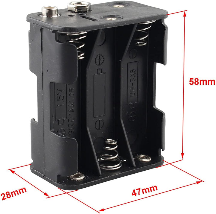 5 Stück 6 x 1,5 V AA Batteriehalter Etui 9V 6 Steckplätze Kunststoff Batterie Aufbewahrungsbox Doppe
