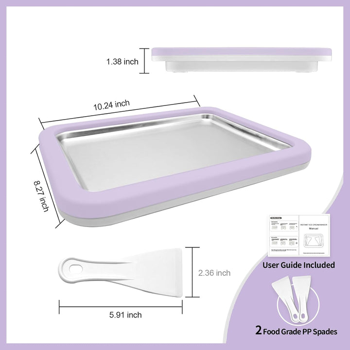 Eisplatte Eis Rolls zum Eis Machen DIY, Ice Cream Machine rolls maker mit 2 Spateln, Gelato Rollmasc