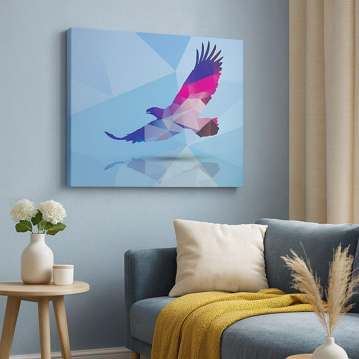 Bilder auf Leinwand 100x70cm Leinwandbild Eagle Illustration modern Grafik Gross Wanddeko Bild Schla