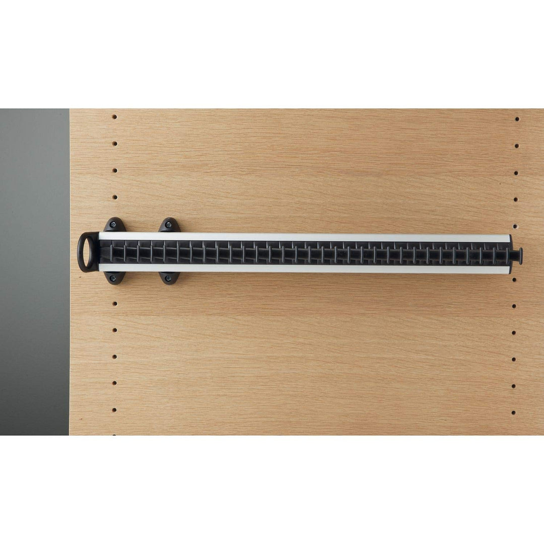 SERVETTO Krawattenhalter ausziehbar Modell A,505x82x85mm,Aluminium/Kunststoff schwarz silberfarbig/s