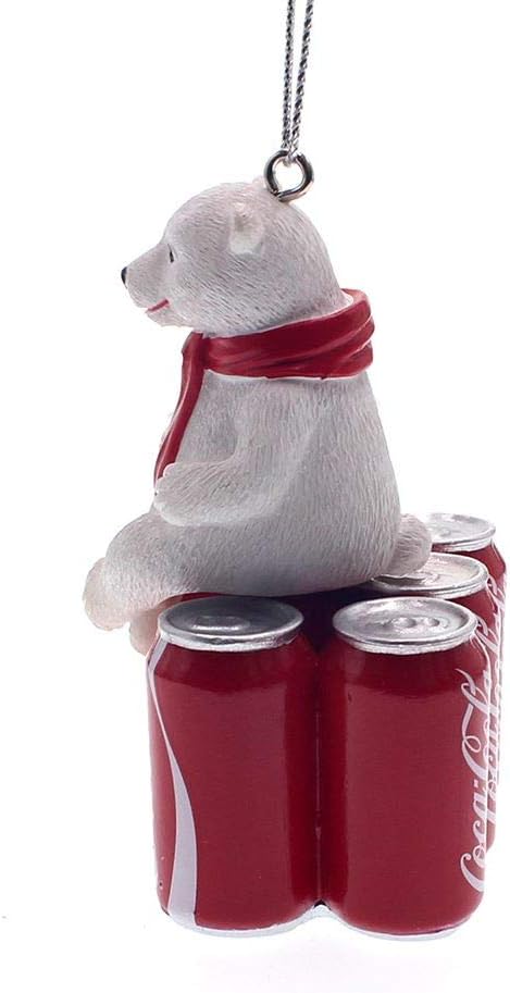 Kurt Adler CC2203 Coca-Cola Cub on 6-Pack Cans, 3-Inch Height, Resin